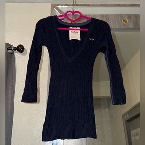 Hollister Y2K Ribbed Long Sleeve V-Neck Top Vintage 2000’s